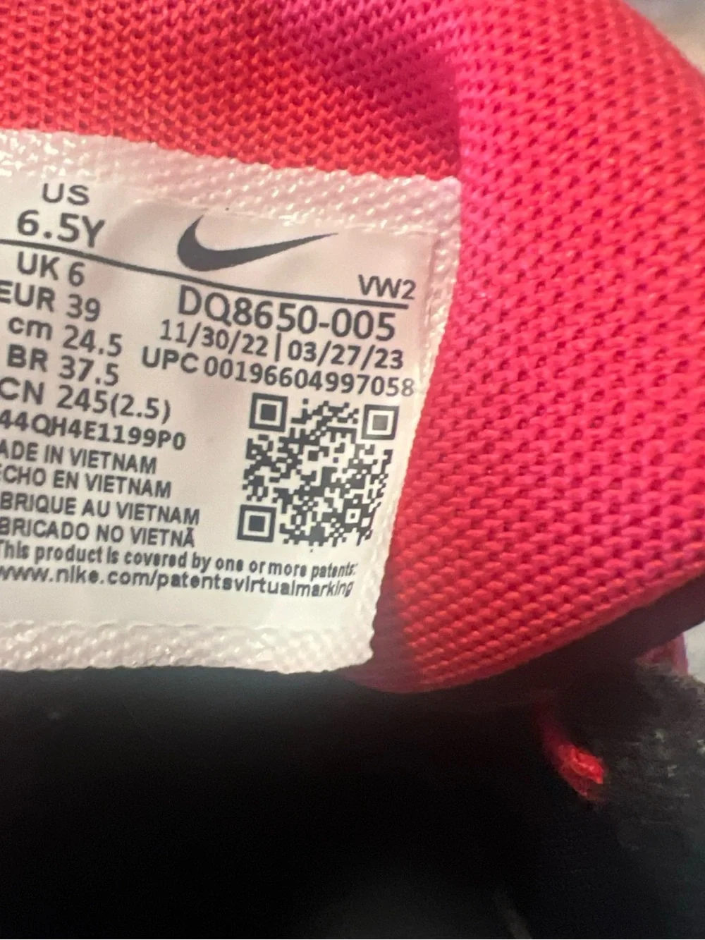 Nike Kids Black and Red Athletic Sneakers with White Swoosh (LeBron witness 7 )